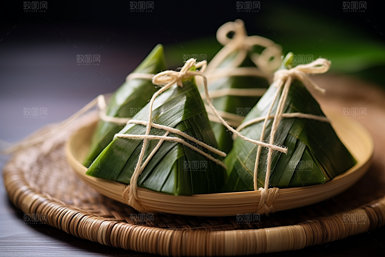 粽子小吃包粽子摄影图