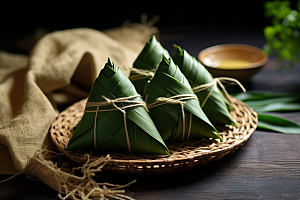 粽子粽叶高清摄影图