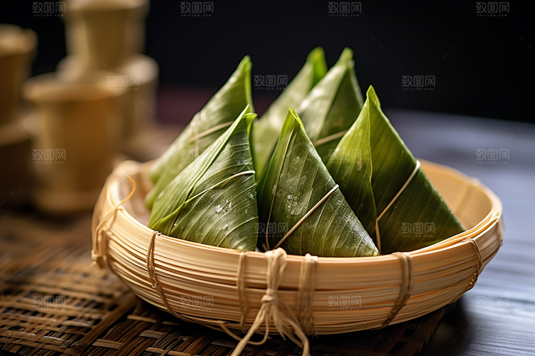 粽子端午节传统美食摄影图
