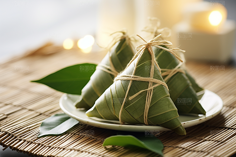 粽子小吃包粽子摄影图