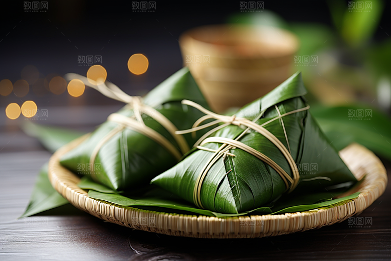 粽子小吃包粽子摄影图