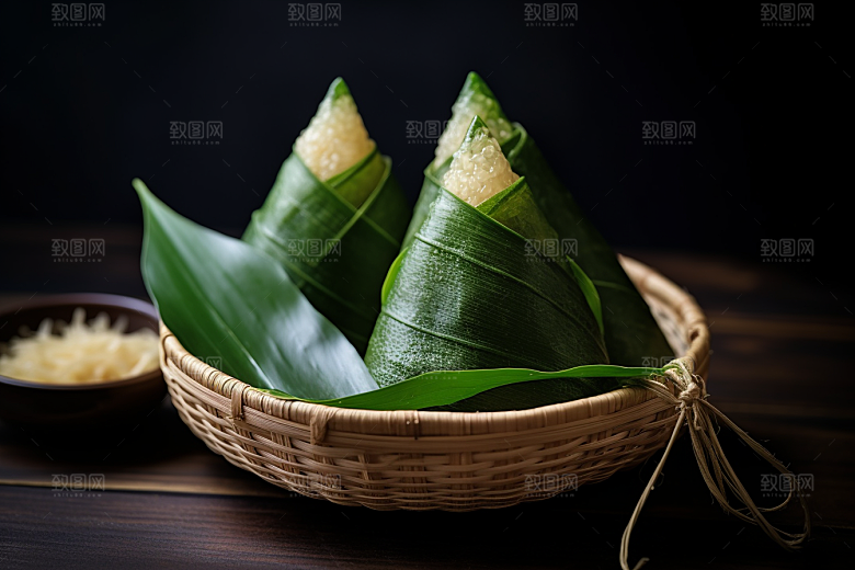 粽子包粽子节日节气摄影图
