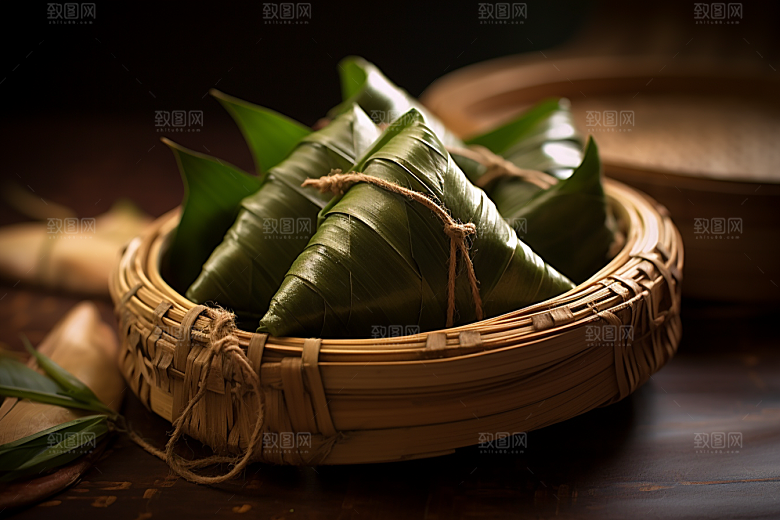 粽子包粽子端午节摄影图