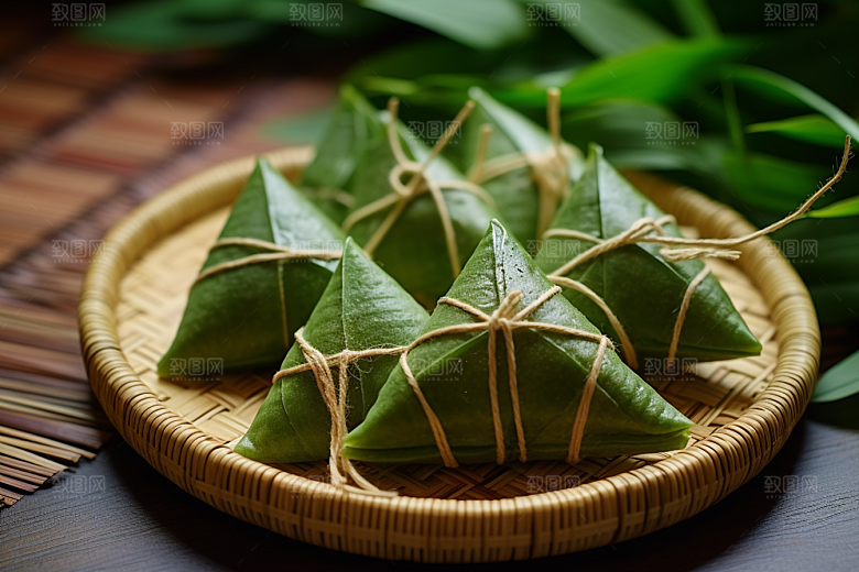粽子包粽子节日节气摄影图