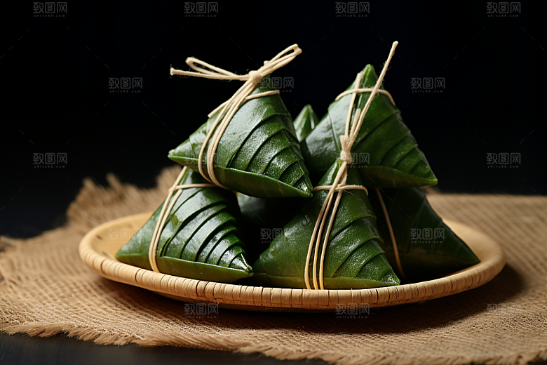 粽子节日节气包粽子摄影图