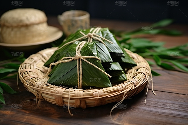 粽子包粽子节日节气摄影图