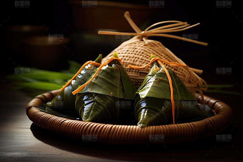 粽子包粽子节日节气摄影图
