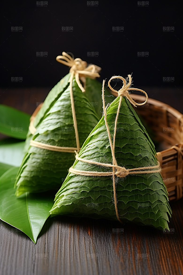 粽子美味粽叶摄影图