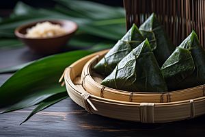 粽子端午节包粽子摄影图