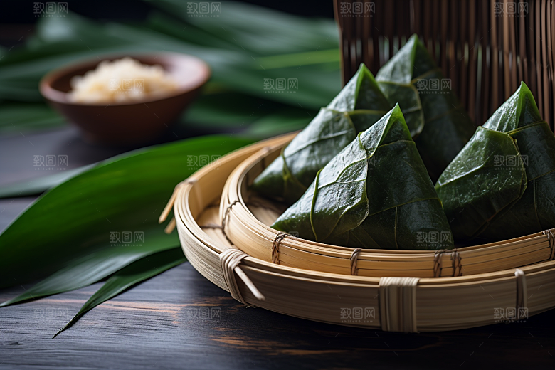 粽子端午节包粽子摄影图