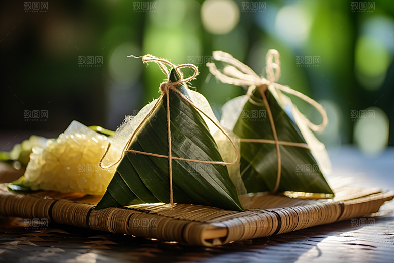 粽子传统美食包粽子摄影图