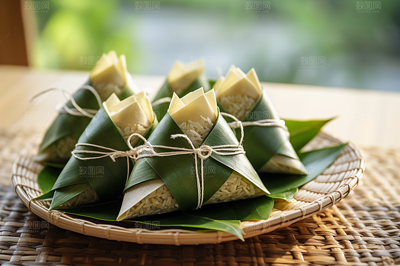 粽子包粽子节日节气摄影图