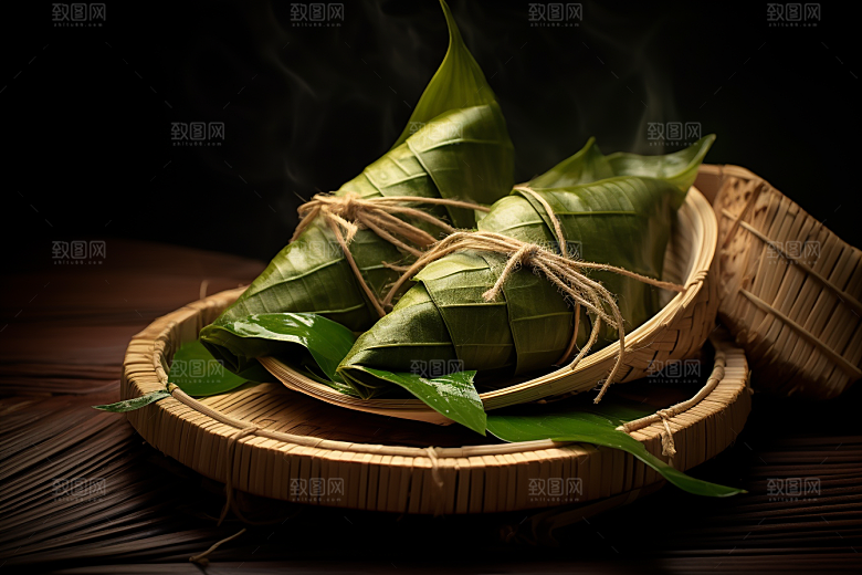 粽子包粽子节日节气摄影图