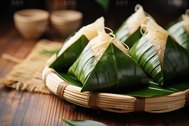 粽子端午节美味摄影图