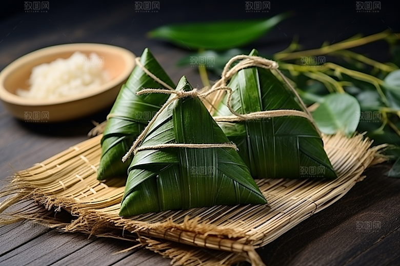 粽子节日节气包粽子摄影图