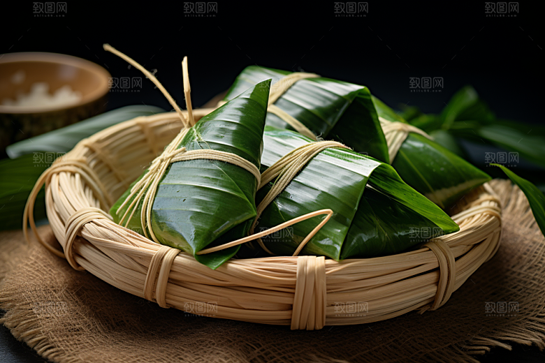 粽子包粽子美味摄影图
