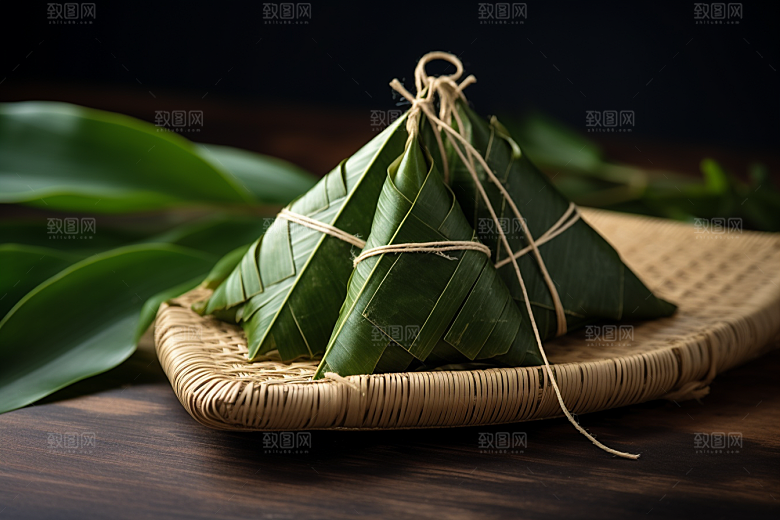 粽子端午节包粽子摄影图