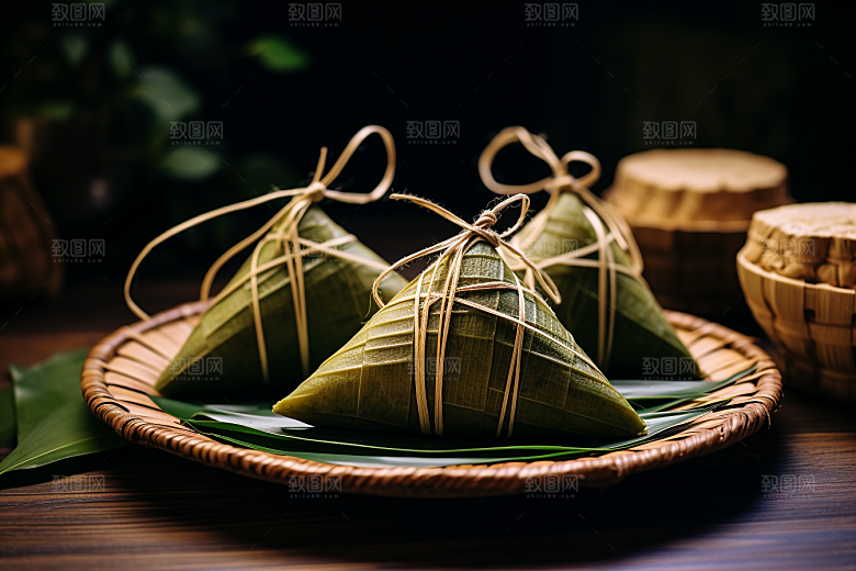 粽子端午节美味摄影图