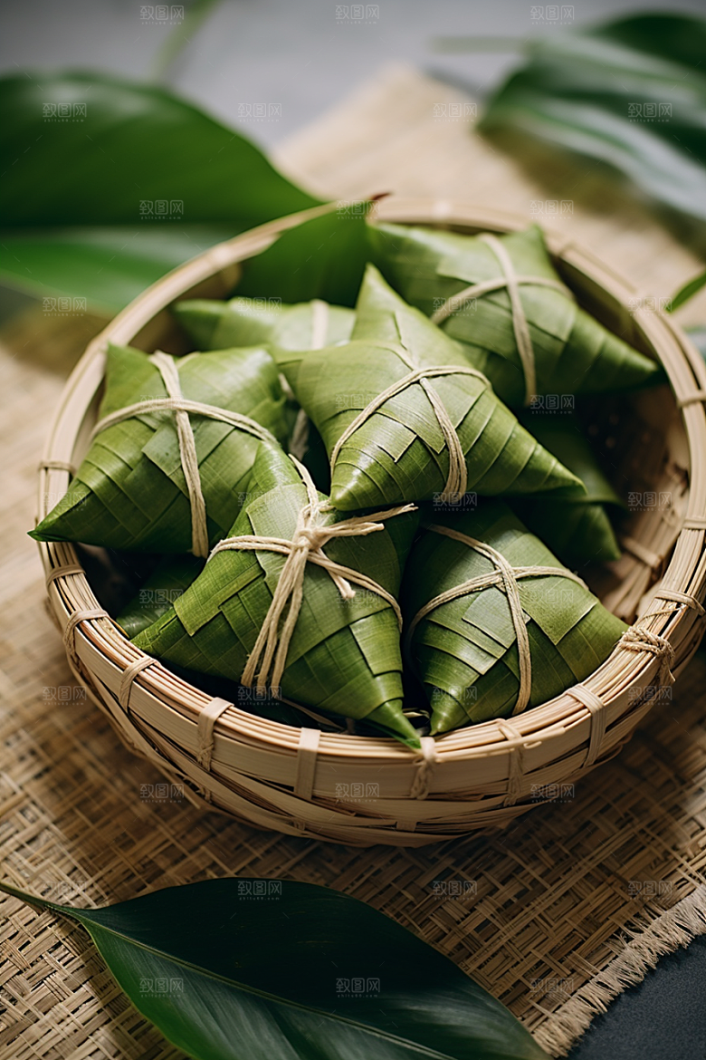 粽子端午节包粽子摄影图