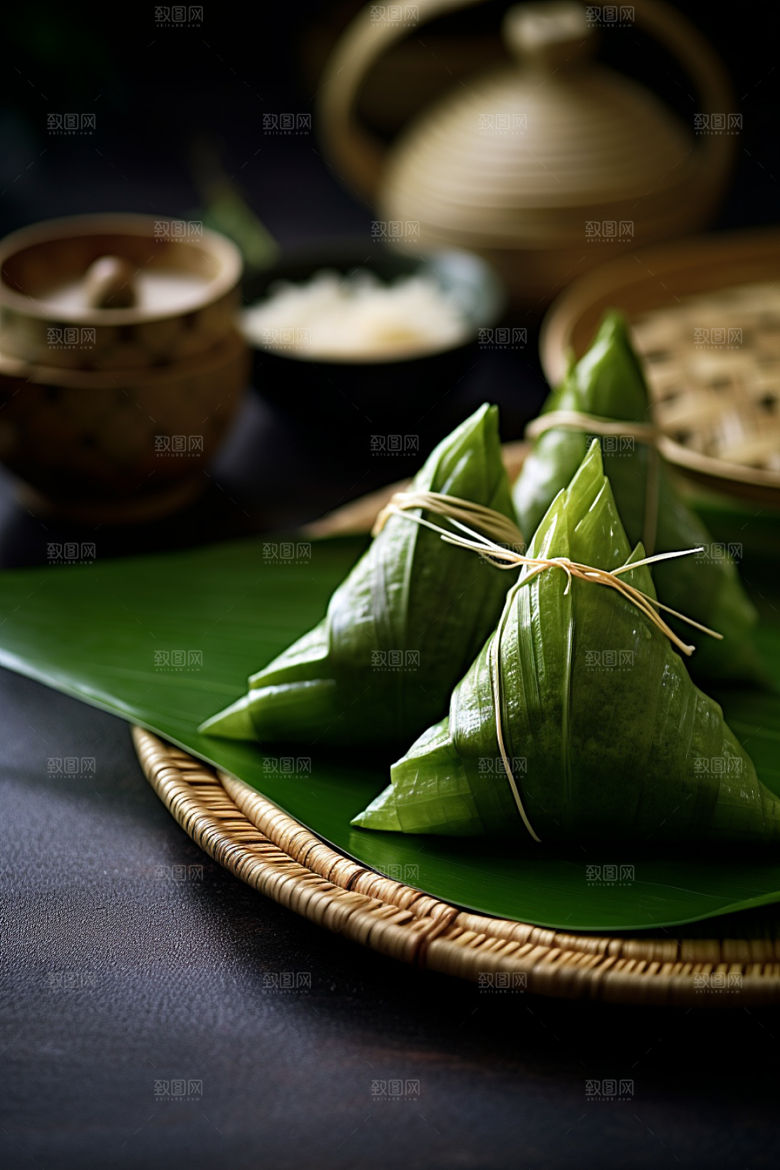 粽子小吃美味摄影图
