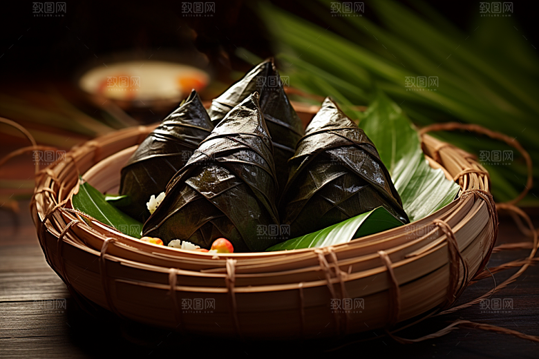 粽子传统美食小吃摄影图