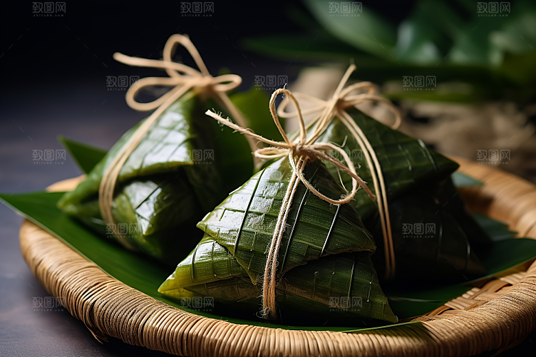 粽子端午节美味摄影图