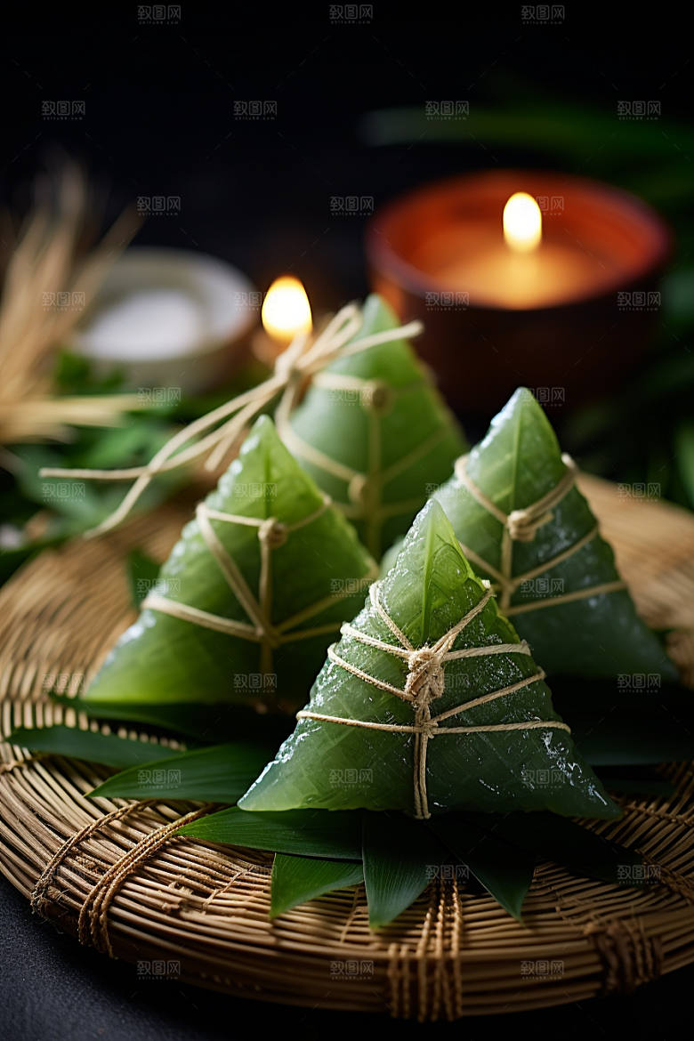 粽子传统美食自然摄影图