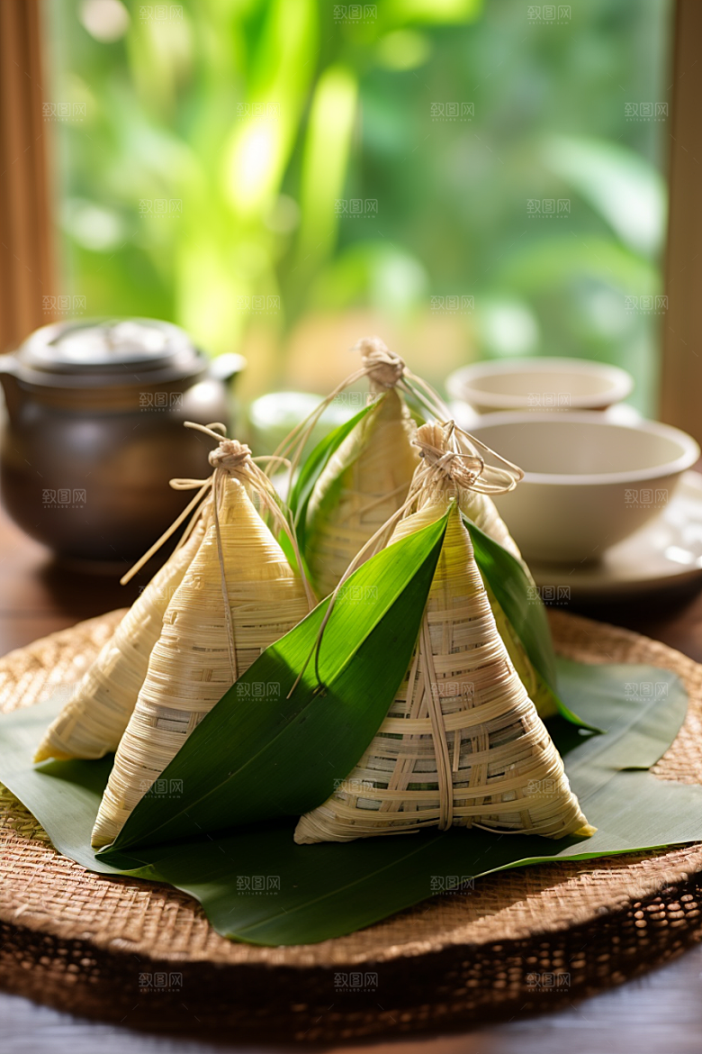 粽子端午节美味摄影图