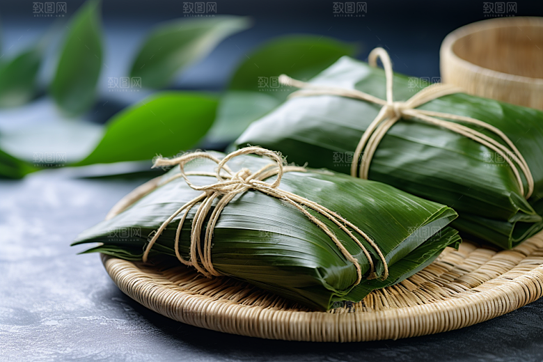 粽子包粽子节日节气摄影图