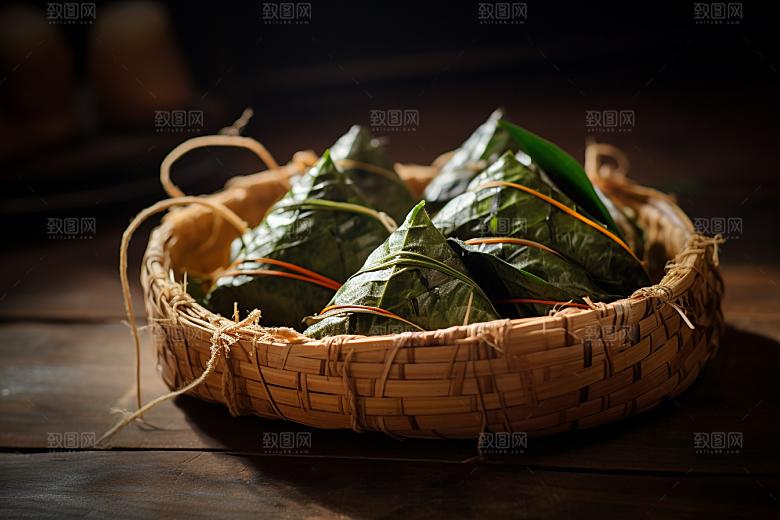 粽子包粽子传统美食摄影图