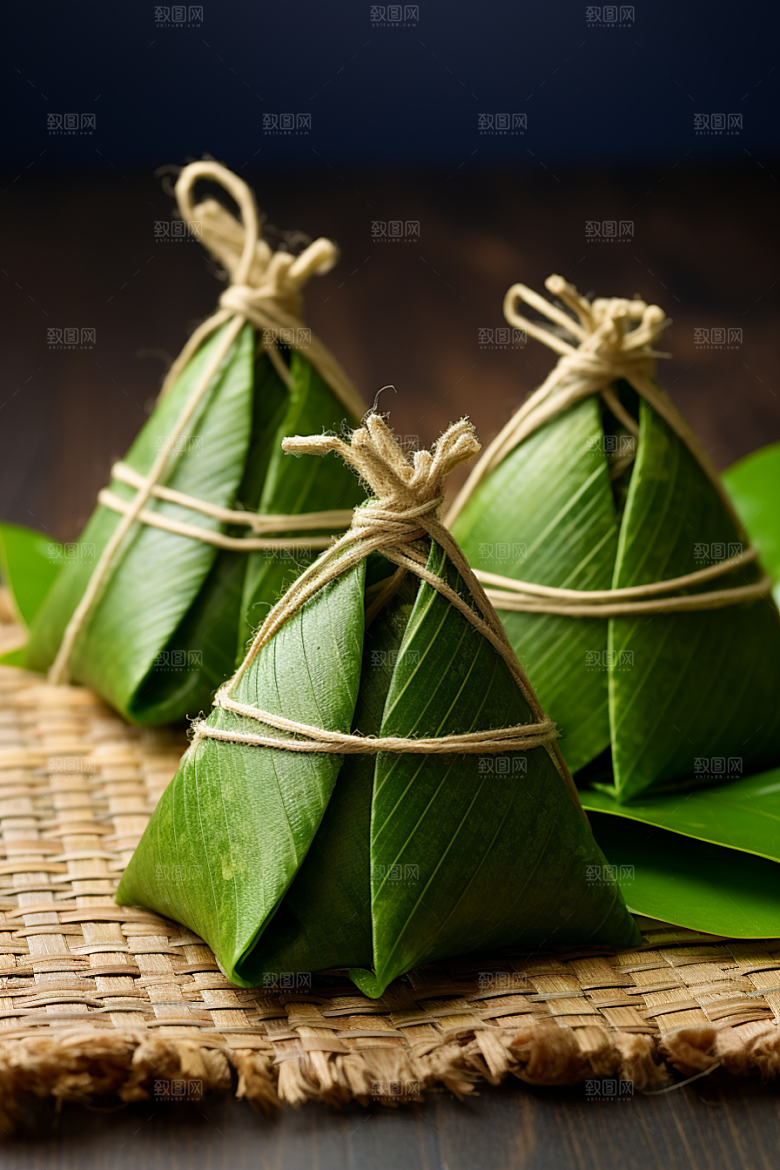 粽子端午节粽叶摄影图