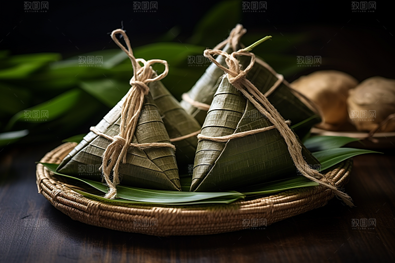 粽子包粽子节日节气摄影图