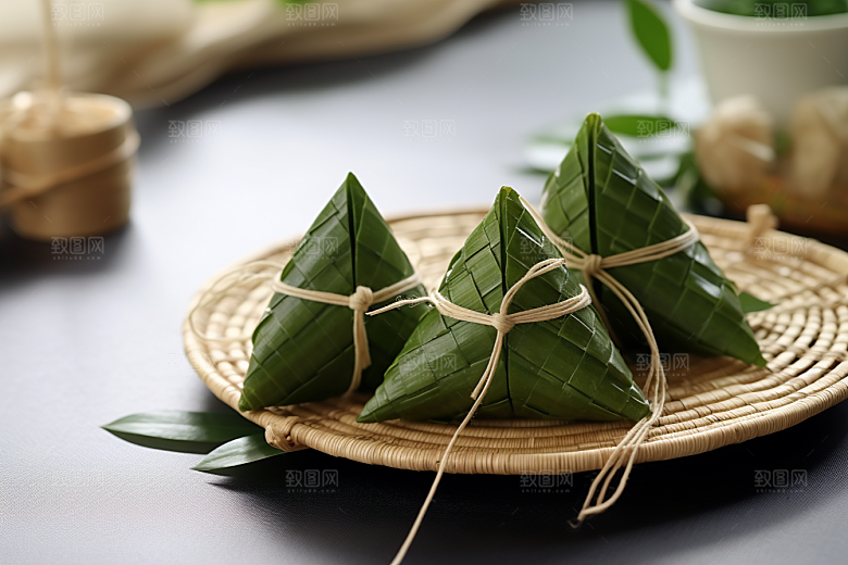 粽子粽叶端午节摄影图