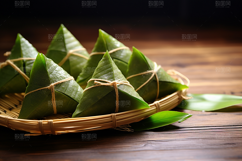 粽子节日节气粽叶摄影图