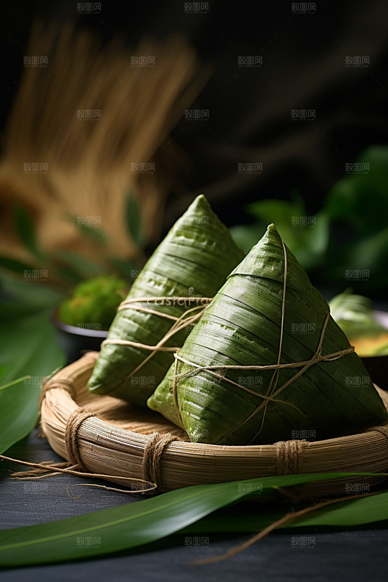 粽子包粽子端午节摄影图