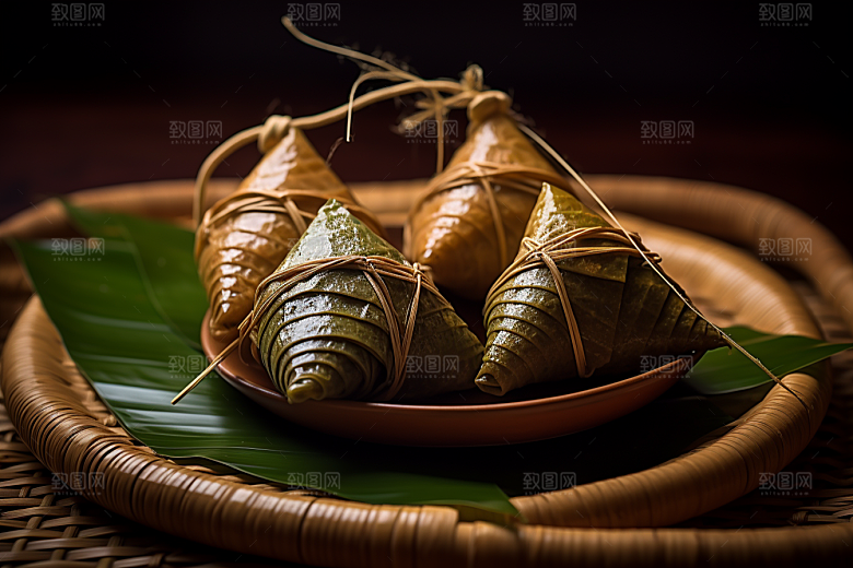 粽子美味小吃摄影图