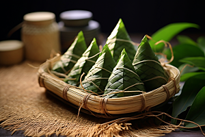 粽子包粽子节日节气摄影图