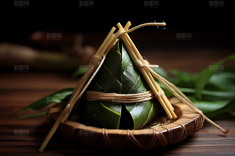 粽子传统美食自然摄影图