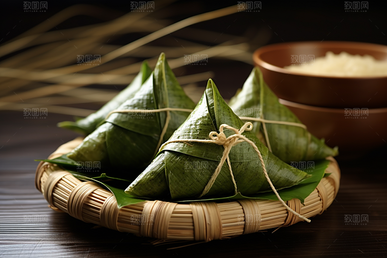 粽子美味传统美食摄影图