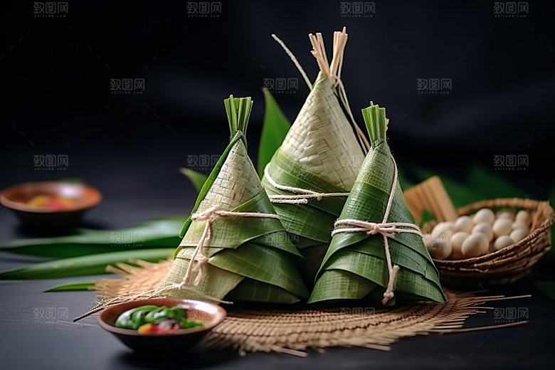 粽子包粽子小吃摄影图