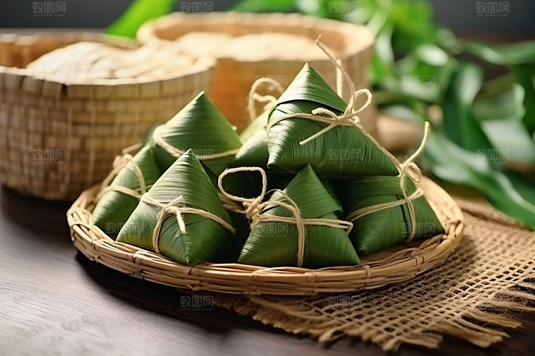 粽子端午节美味摄影图