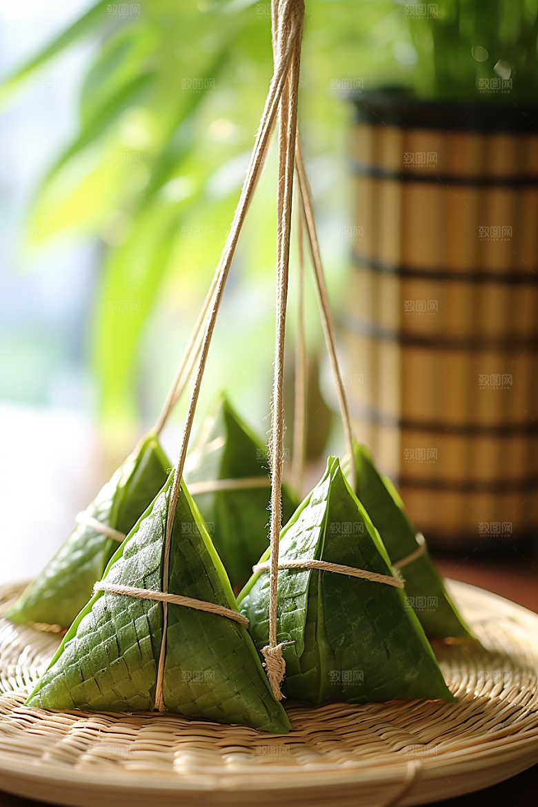 粽子粽叶高清摄影图