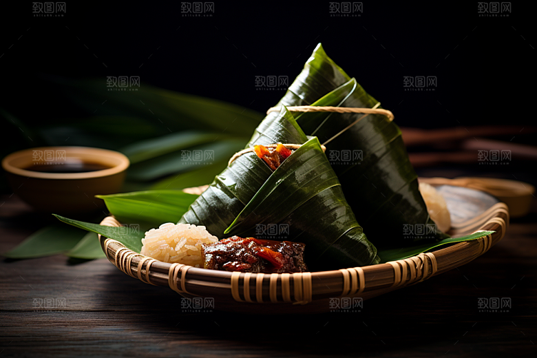 粽子美味传统美食摄影图