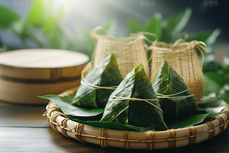 粽子包粽子端午节摄影图