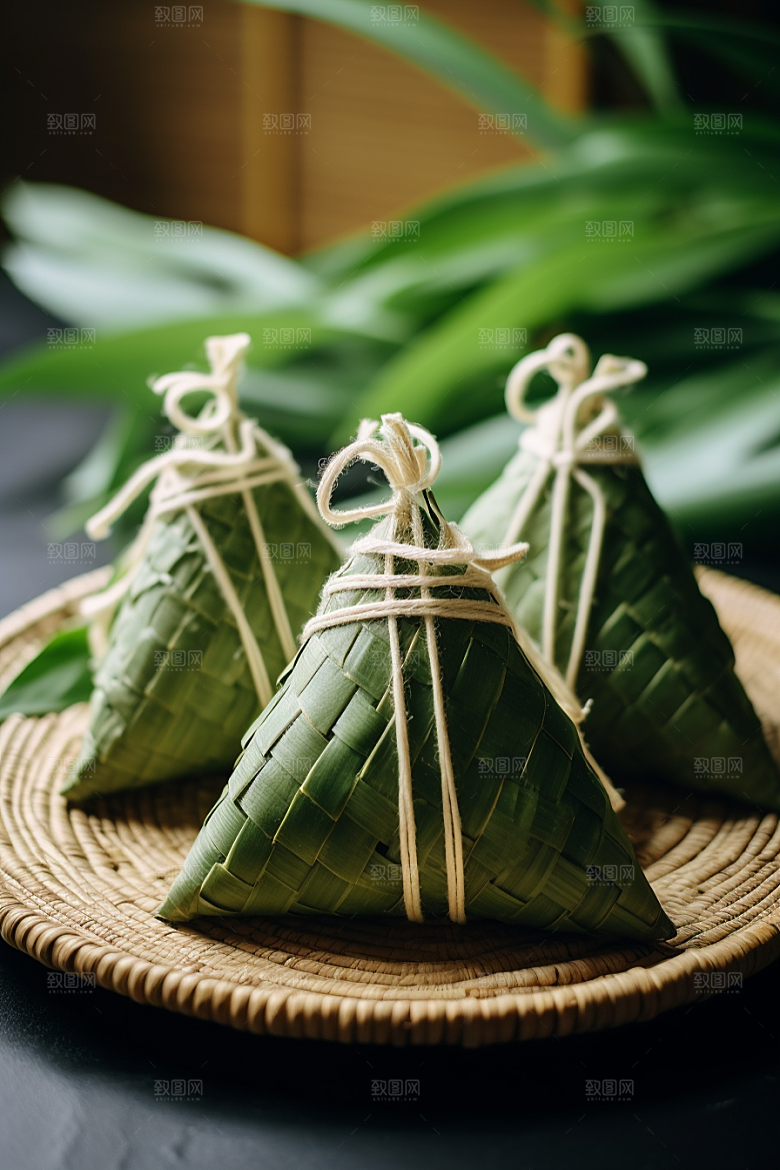 粽子粽叶美味摄影图