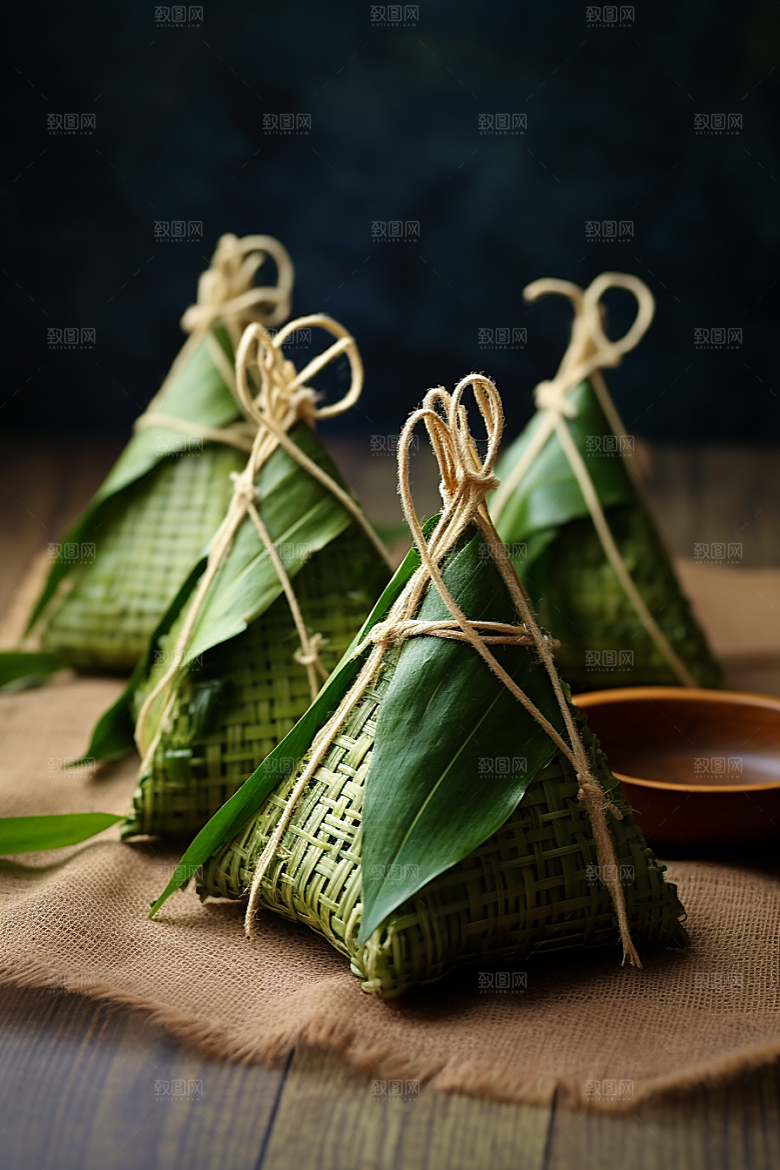 粽子包粽子端午节摄影图