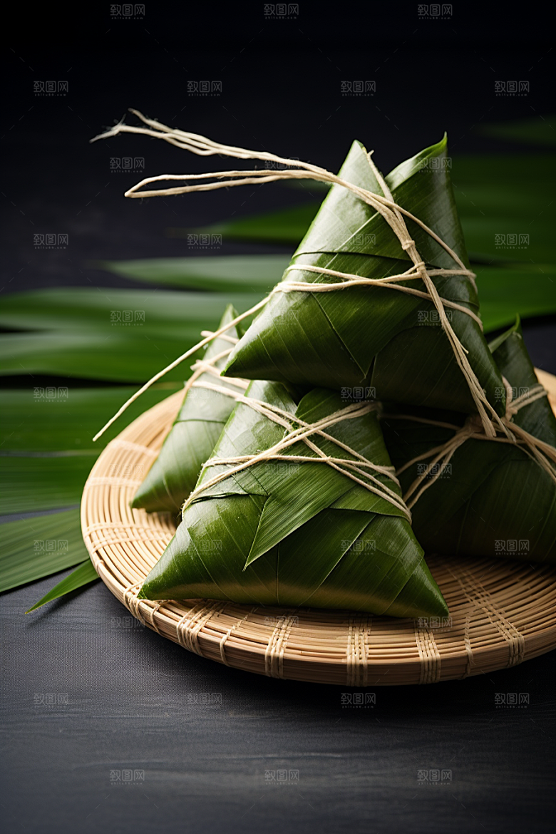 粽子美味包粽子摄影图