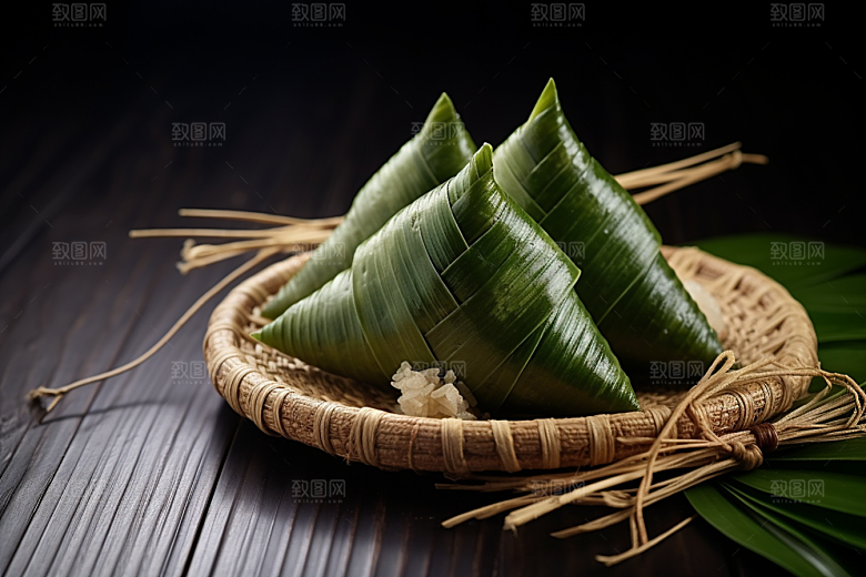 粽子小吃包粽子摄影图