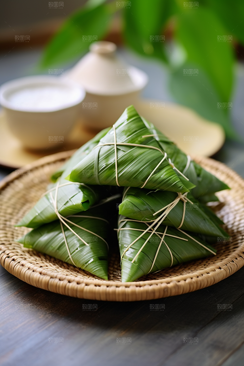 粽子端午节包粽子摄影图