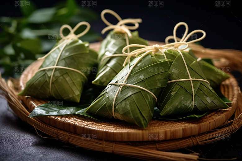粽子高清包粽子摄影图